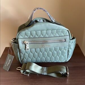 Bella Russo Green Quilted Crossbody Bag